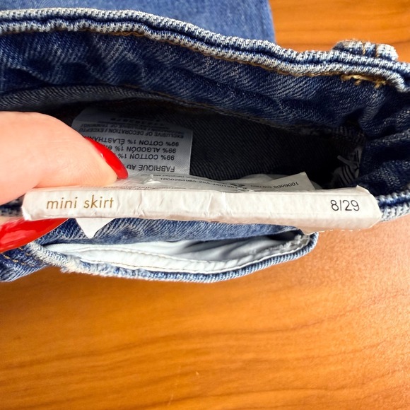 Wrangler Womens Blue Denim Mini Skirt Cutoff Frayed Hem Size 8 - Picture 8 of 9